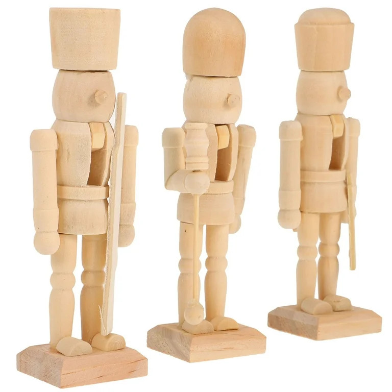Raindrops  3 Pcs Nutcracker for Crafting Wooden to Paint Puppets Child | Walmart (US)