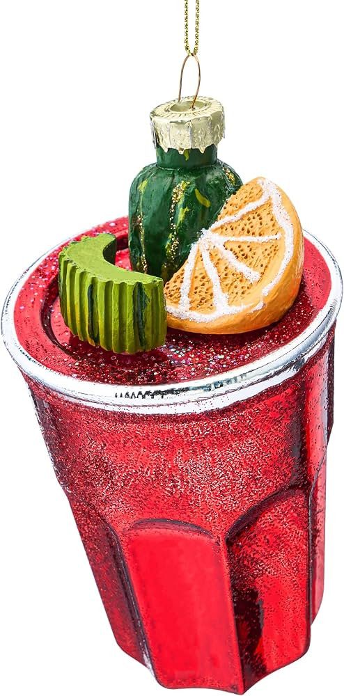 Joiedomi Christmas Cocktail Bloody Mary Glass Ornament, Christmas Drink Glass Blown Ornament for ... | Amazon (US)