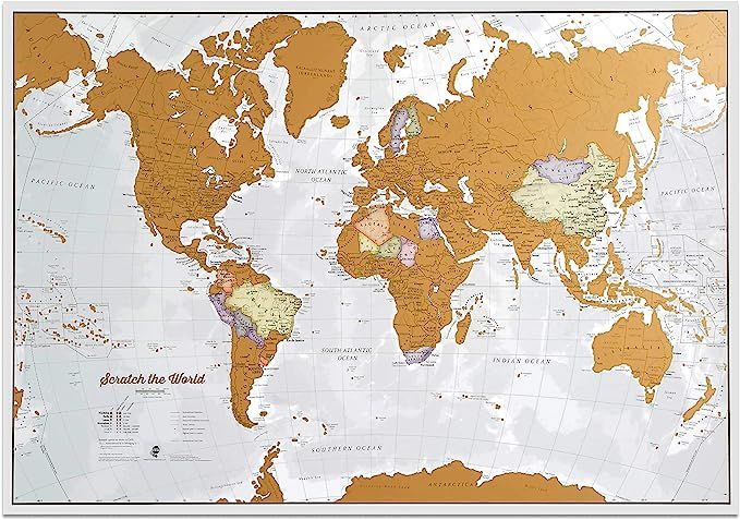 Maps International Scratch The World Travel Map - Scratch Off World Map Poster - Most Detailed Ca... | Amazon (US)