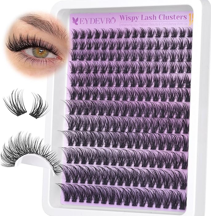 EYDEVRO Wispy Lash Clusters Natural Eyelash Clusters 9-18mm Cluster Eyelash Extensions CD Curvatu... | Amazon (US)