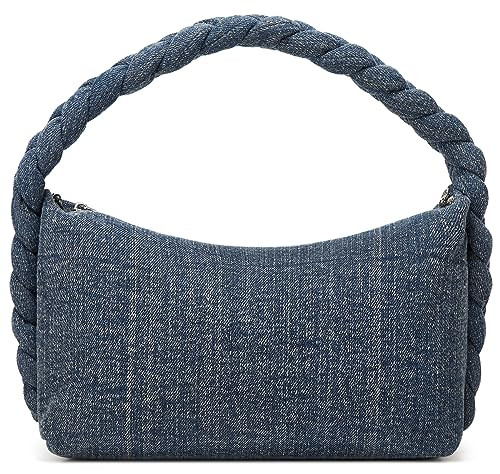 Women’s Denim Purse Vintage Jean Purse Woven Top Handle Handbags Lightweight Designer Crossbody... | Amazon (US)