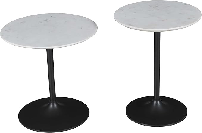Camille Solid Marble and Iron Modern Luxury Accent Tables (Set of 2) | Amazon (US)