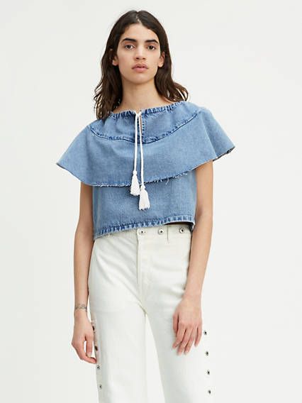 Levi's Denim Ruffle Top - Women's 2XS | LEVI'S (US)