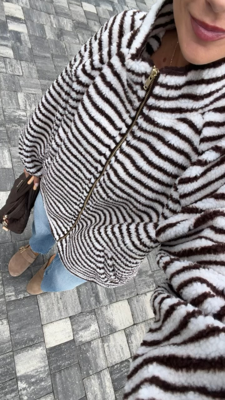 Amazon fuzzy jacket, size S.