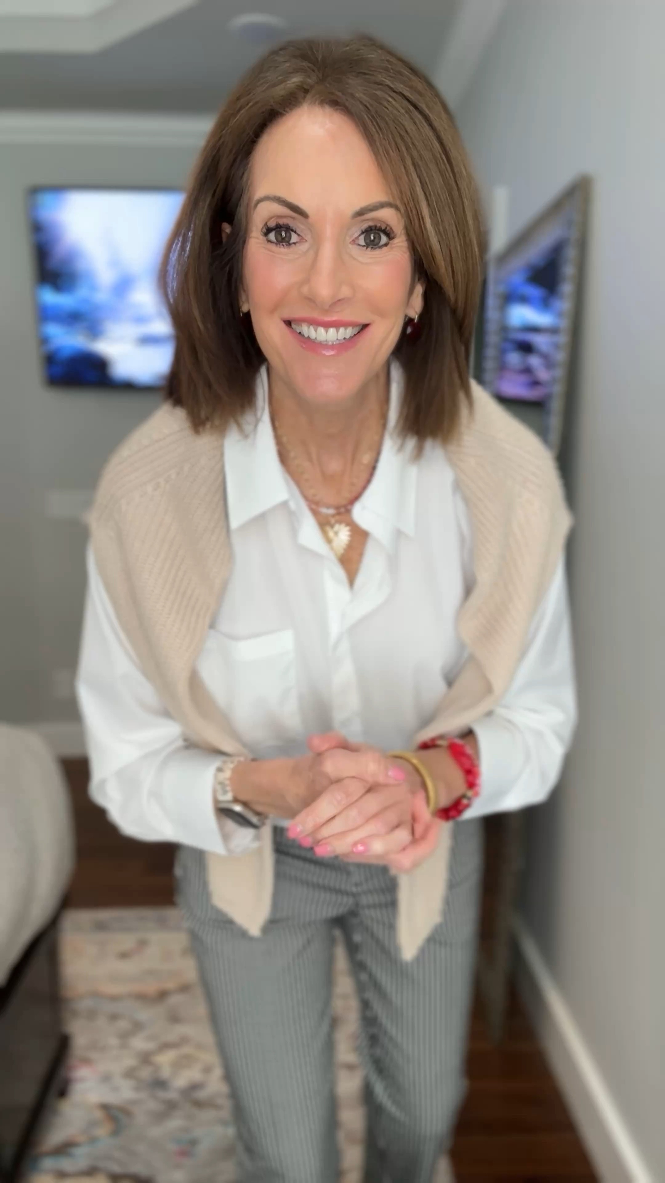 Workwear style 

Striped pants - 8
Shirt - Large 
Sweater - L 
I also found similar sweaters that aren’t from Amazon! 

Teacher Style 

#LTKWorkwear #LTKWatchNow #LTKStyleTip