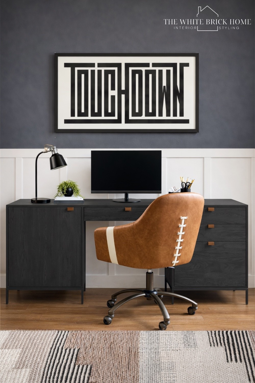 A sleek, modern workspace with football flair - where tailored design meets everyday function. 
🖤🖤
Teen, teen bedroom, teen room decor, teen bedroom design, teen boy, teen boy bedroom, teen boy room, teen boy desk, boys room, boys room decor, boys room design, boys room wall art, boys room desk chair, boys room rug, boys room light, desk light, football, football bedroom, football room desk, football bedroom, sports bedroom, sports bedroom desk, sports room idea, pottery barn teen, Etsy, wayfair, west elm 




#LTKHome #LTKKids #LTKSaleAlert