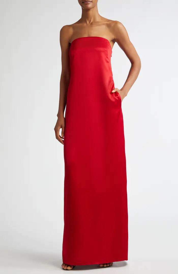 Ani Strapless Satin Gown | Nordstrom