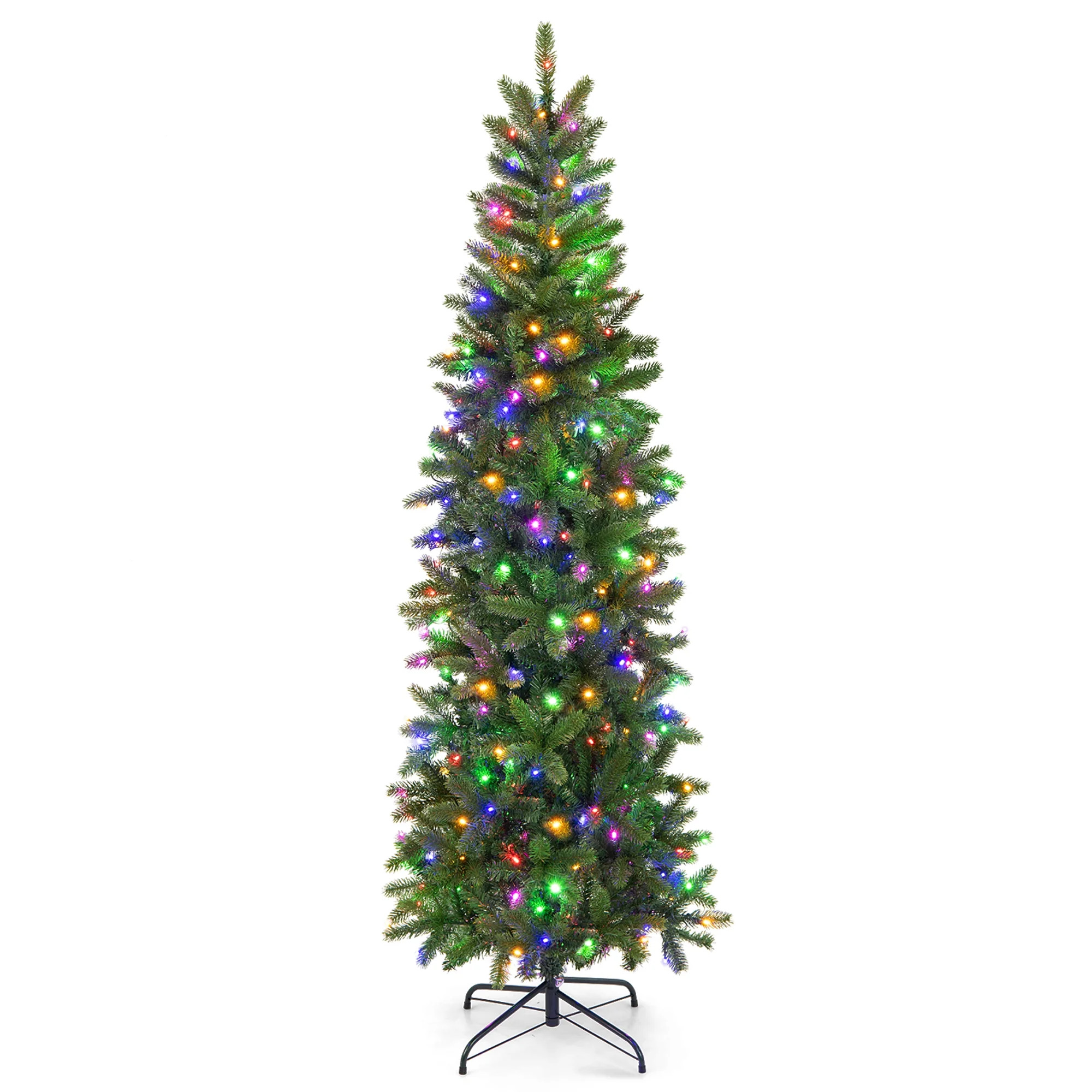 Costway 6FT Pre-Lit Hinged Artificial Christmas Tree w/ 648 Tips & 270 Multicolor Lights - Walmar... | Walmart (US)