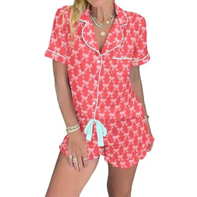 KevaMolly Womens Christmas Lounge Sets Candy Cane Print Pock… | Amazon (US)