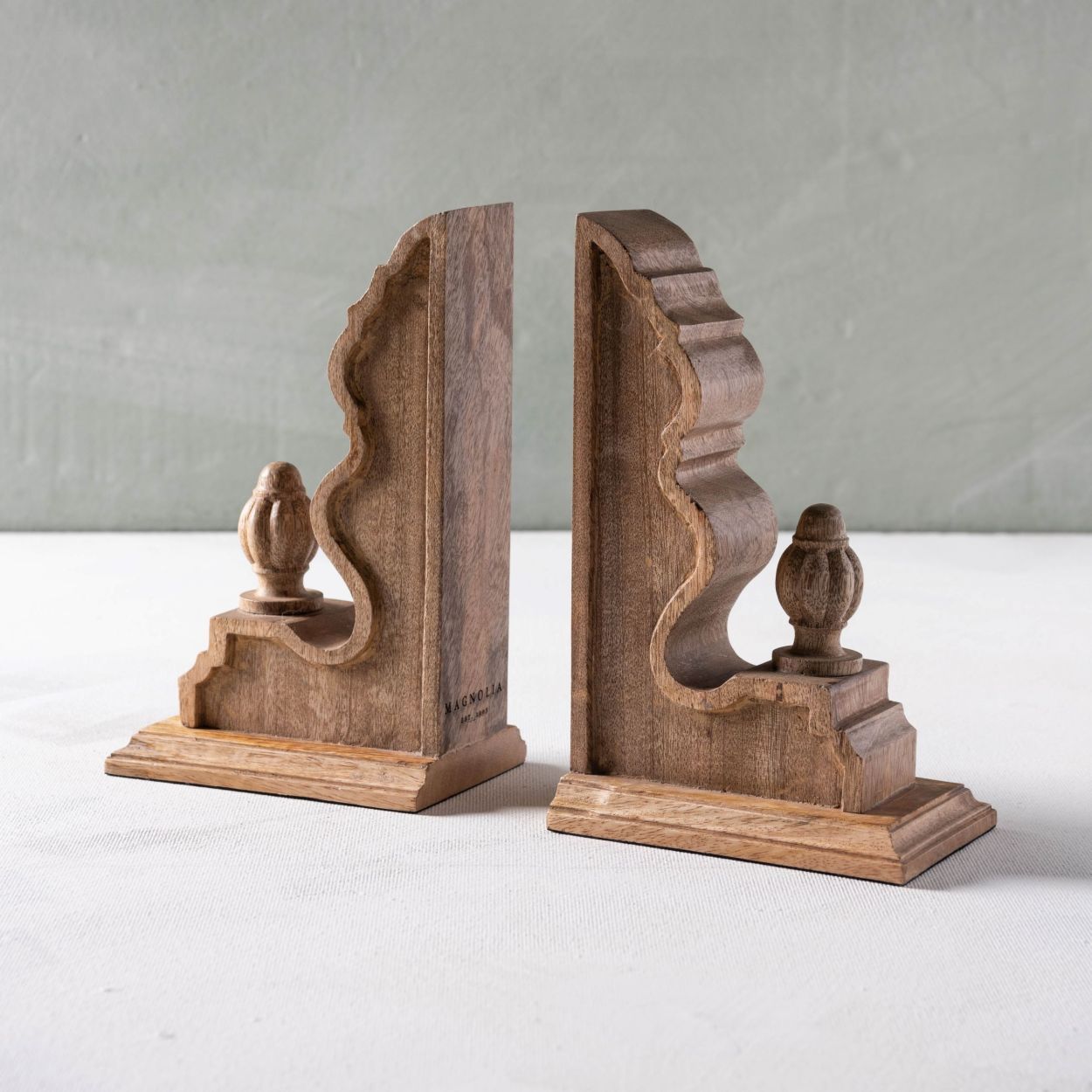 Wooden Finial Corbel Bookends | Magnolia