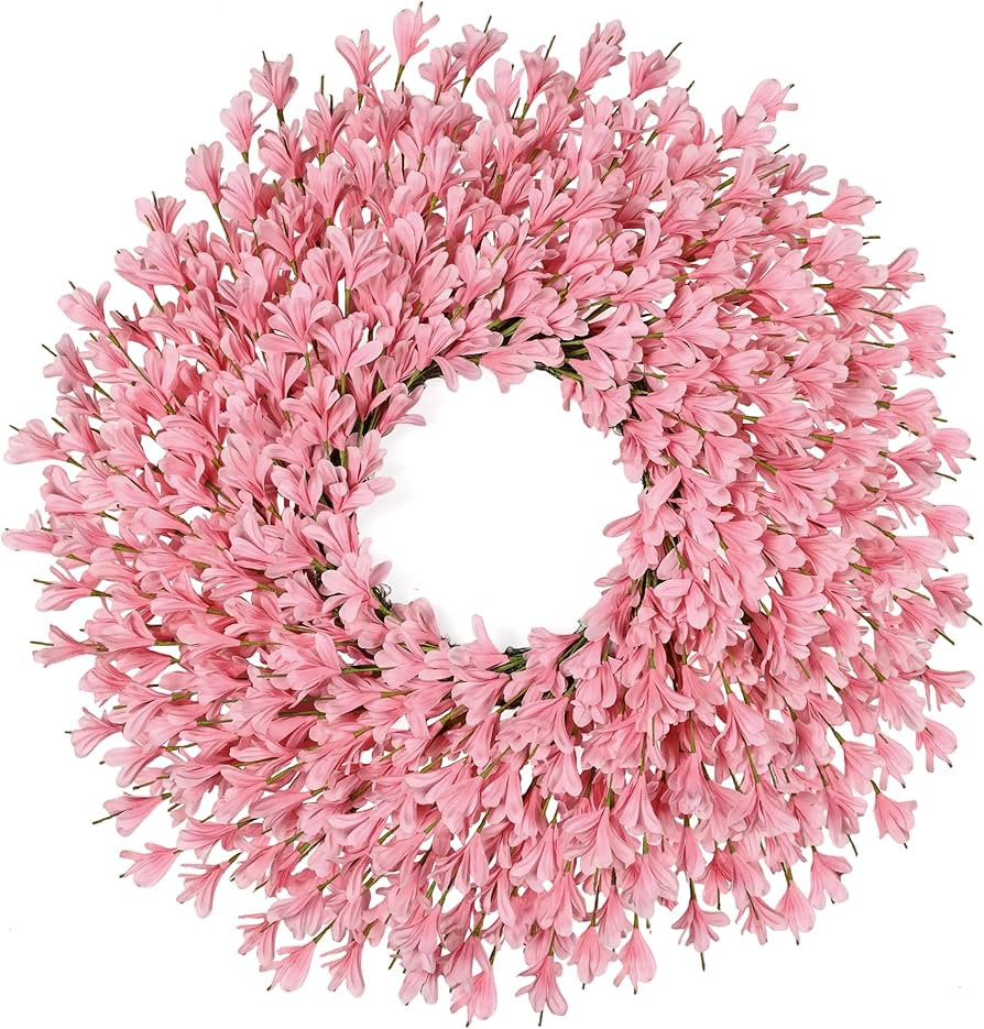 26 Inch Spring Wreaths for Front Door Large Easter Valentines Forsythia Floral Summer Spring Door... | Amazon (US)