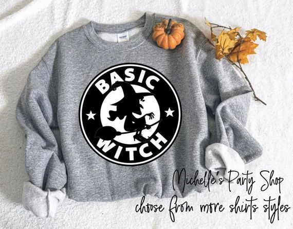 Basic Witch Sweatshirt - Halloween Witch Sweatshirts - Basic Witch Graphic Shirts | Etsy (US)