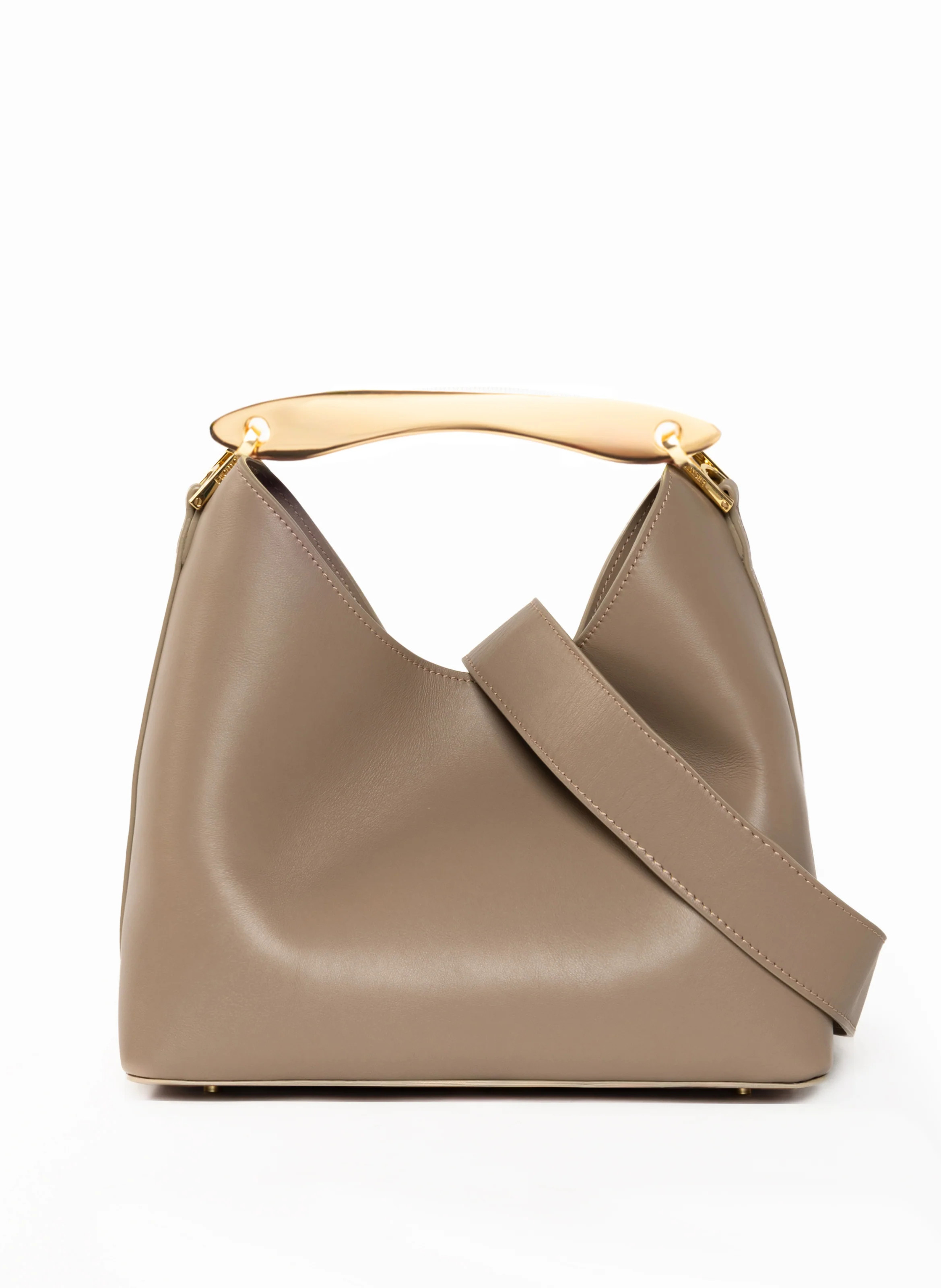 Boomerang Leather Taupe - Leather Handbags for Women - Elleme | Elleme