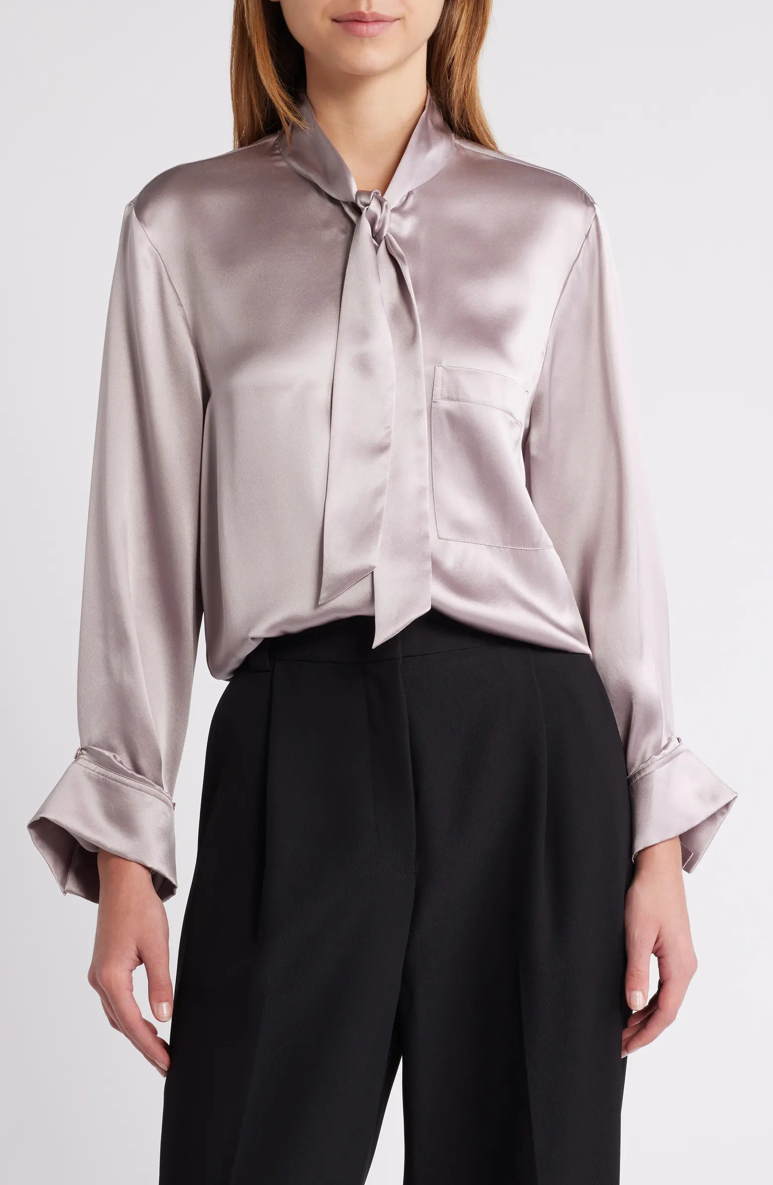 TWP Tie Neck Silk Shirt | Nordstrom | Nordstrom