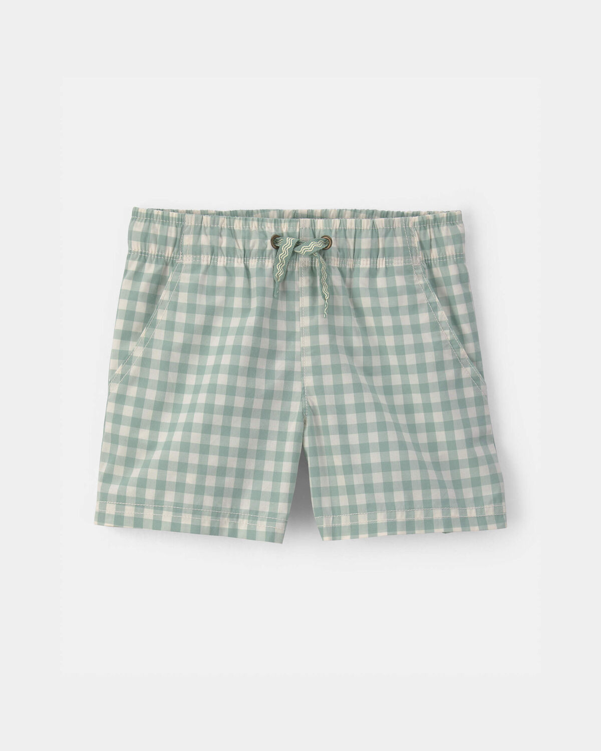 Toddler Boy Gingham Poplin Shorts - Green | Carter's Inc