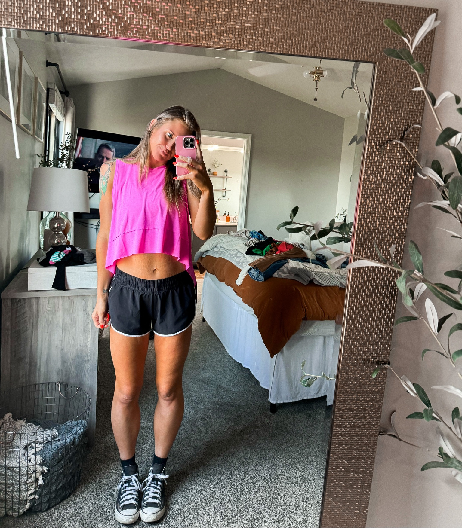 Crazy casual active wear I love | free people movement top | aerie shorts | high top converse 
#summer #activestyle #activewear #casual #comfystyle 

#LTKActive #LTKSeasonal #LTKFindsUnder50