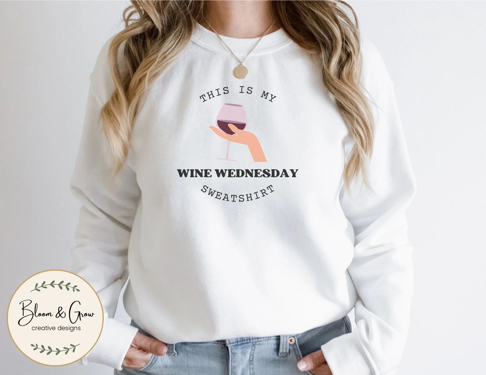 Wine Wednesday Sweatshirt  Sweatshirt for Her  Wine Design | Etsy | Etsy (US)
