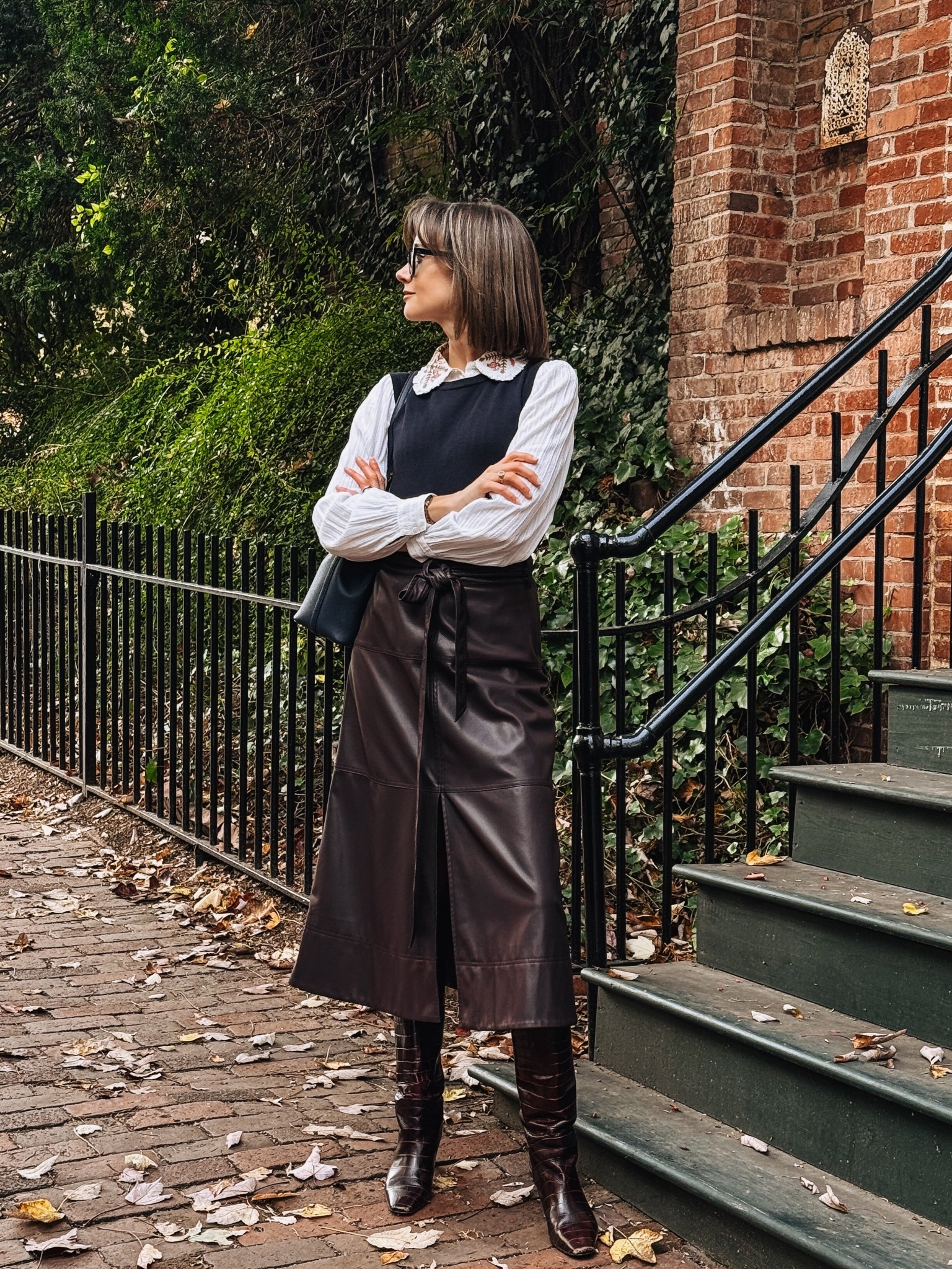 This brown leather skirt is an investment piece but the quality and fit are so worth it.

#LTKOver40 #LTKSeasonal #LTKWorkwear