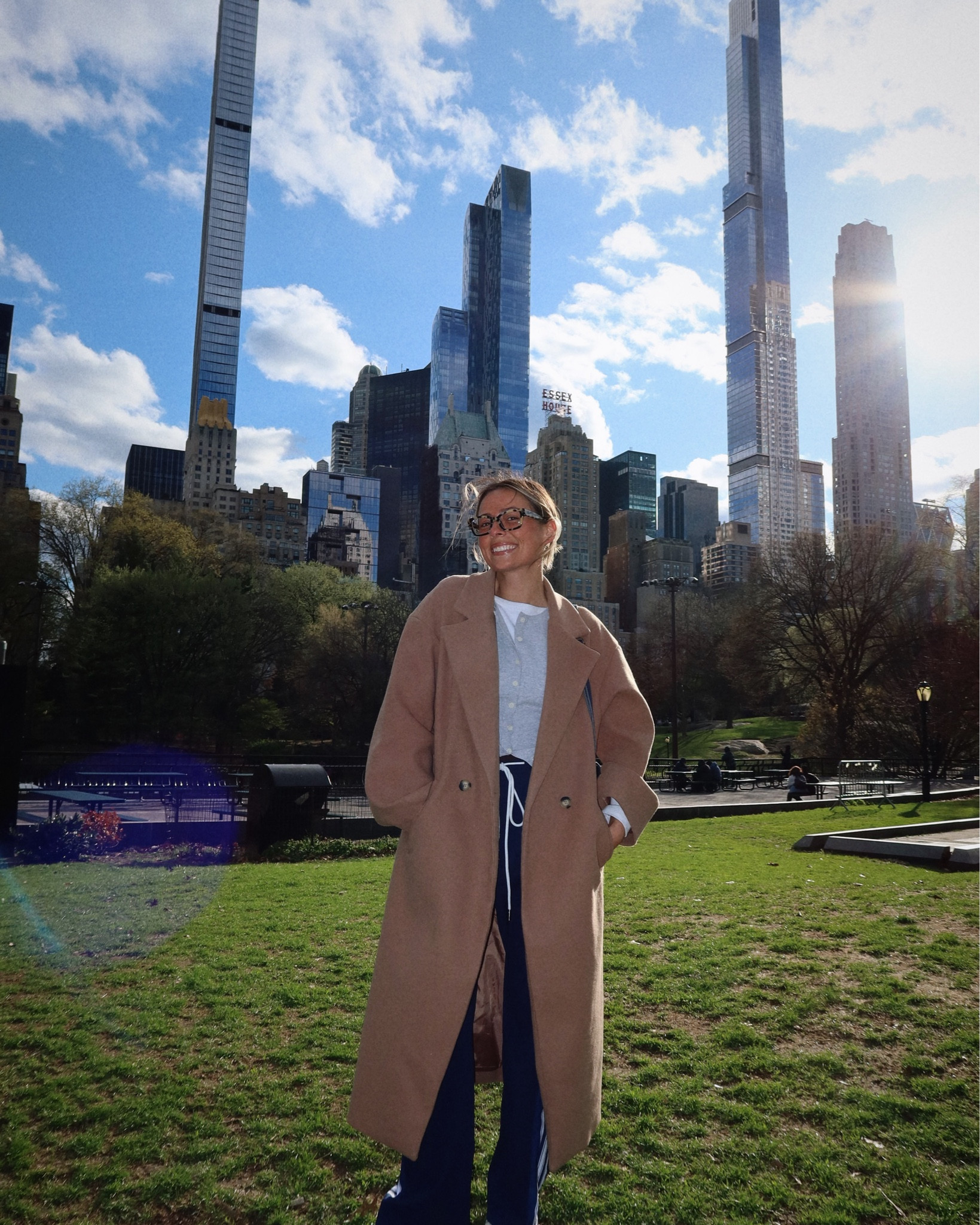 Spring in Central Park! Here’s what I wore:

Medium in the brown coat
Small in both the vest & white tee
Small in the track pants 

#LTKStyleTip #LTKFindsUnder100 #LTKTravel