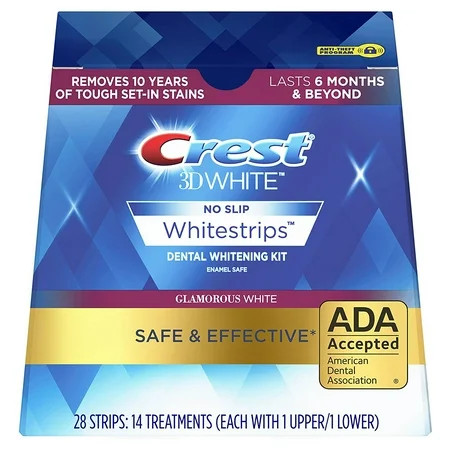 Crest 3D White Glamorous White Whitestrips Dental Teeth Whitening Strips Kit, 14 Treatments | Walmart (US)