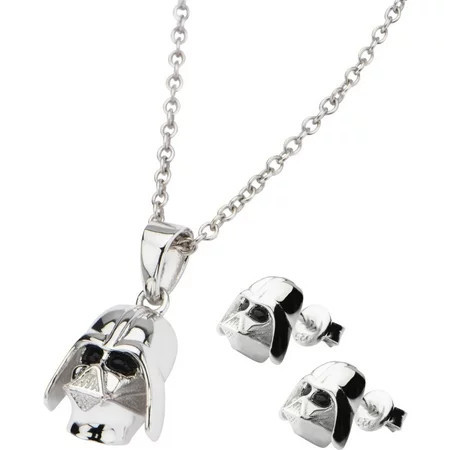 Women s 925 Sterling Silver Darth Vader 3D Earrings and Pendant Set 18 Chain | Walmart (US)