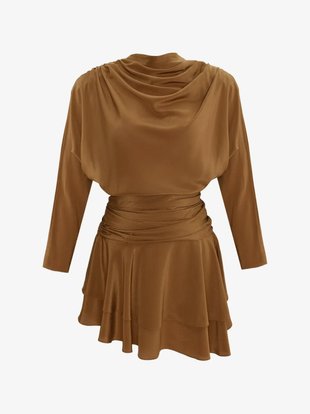 OCCLEUS Janis draped mini dress - Brown | Farfetch Global
