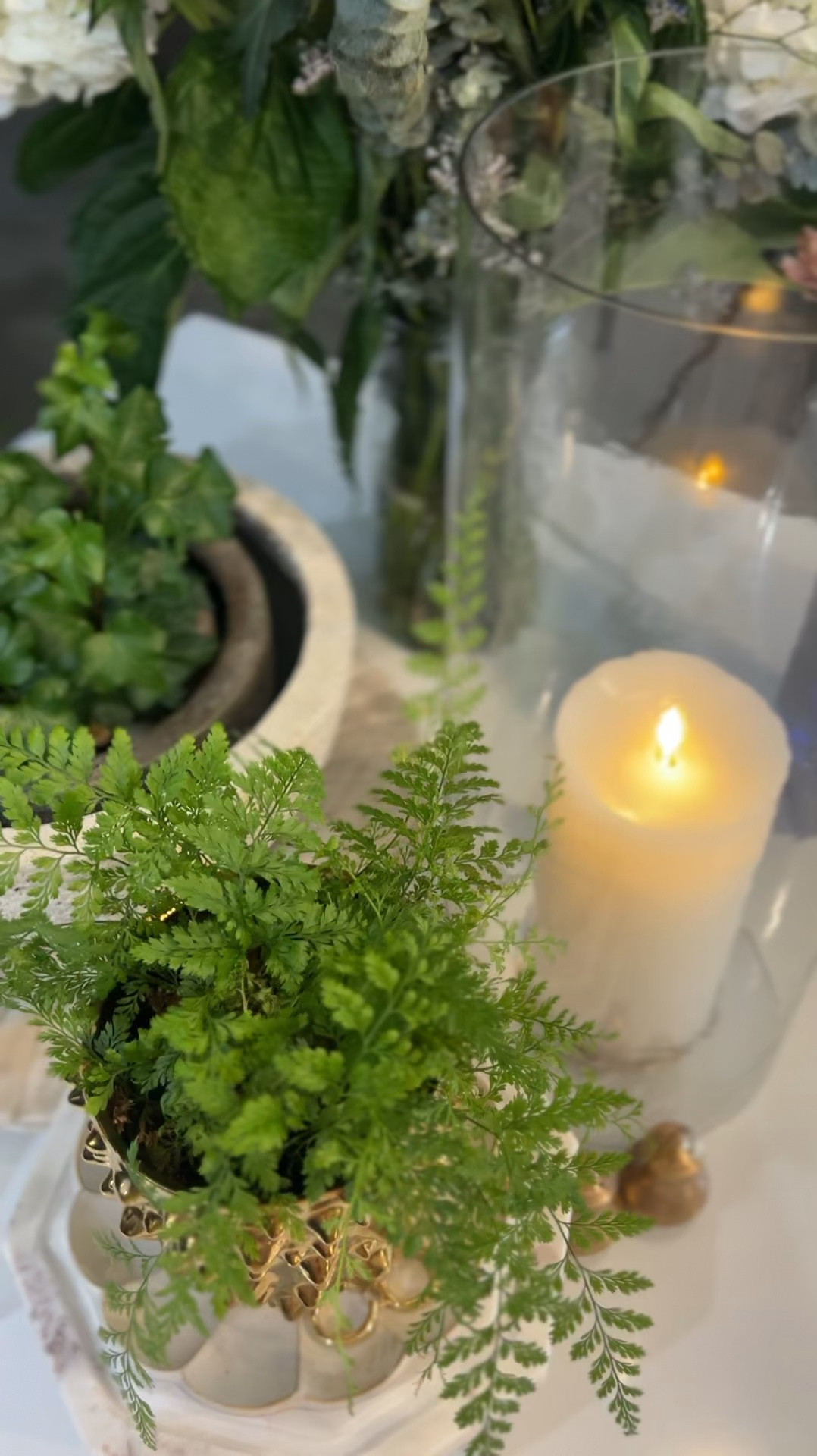 My favorite kitchen decor moment filled with flameless candles that look so real, candle hurricane glasses, and organic natural planters for tabletop gardens 

#LTKFindsUnder50 #LTKStyleTip #LTKHome