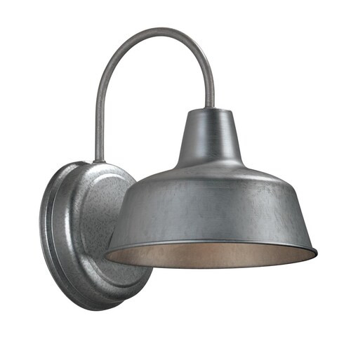 Portfolio Ellicott 10.75-in H Galvanized Dark Sky Medium Base (E-26) Outdoor Wall Light | Lowe's