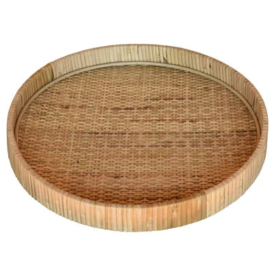 Lefancy Petite Braided Bamboo Round Tray | Wayfair Professional