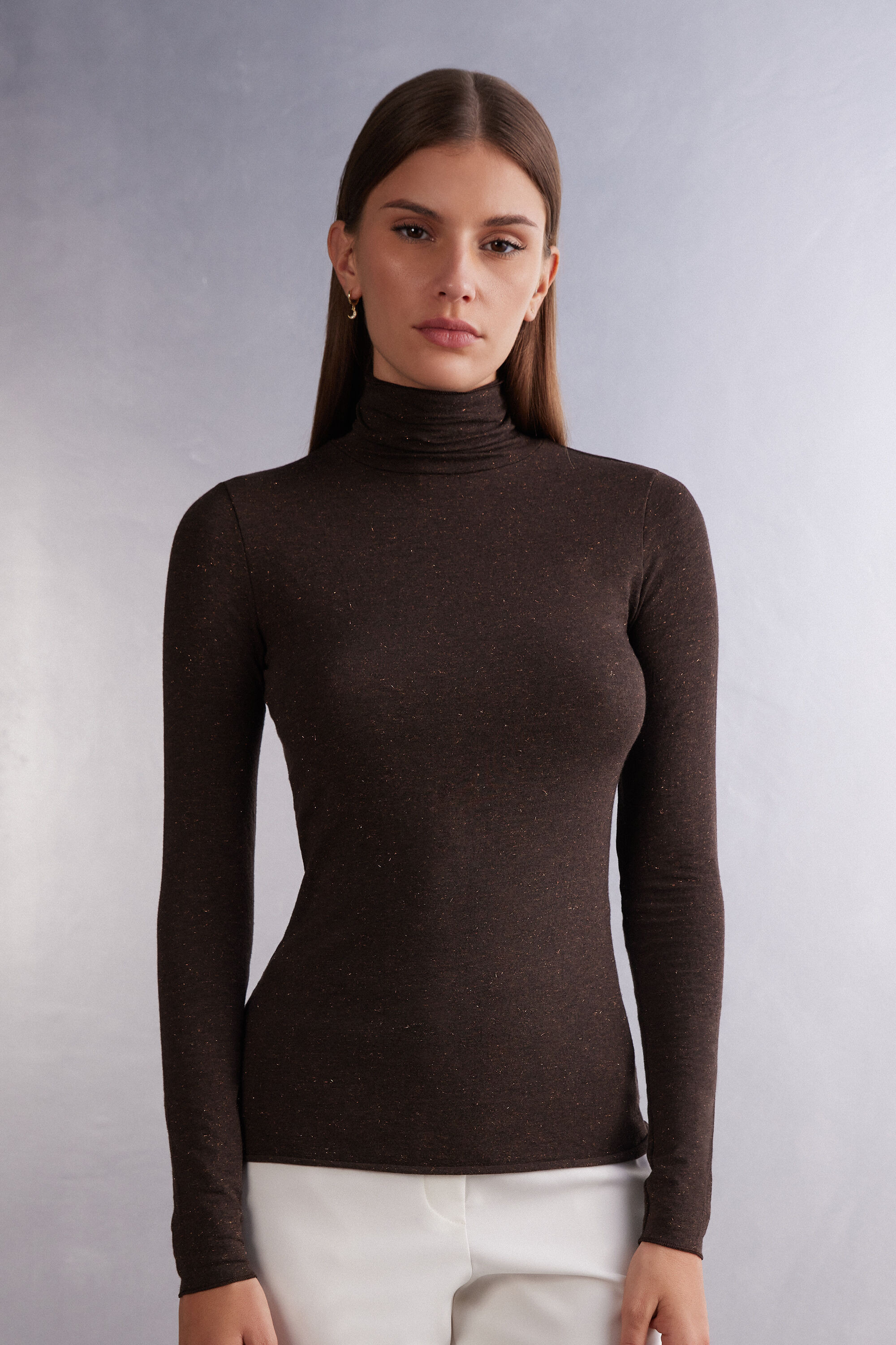 Modal Turtleneck with Cashmere Lamé | Intimissimi | Intimissimi (US)