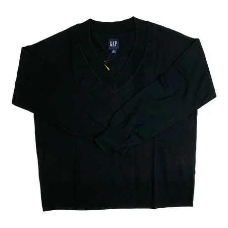 Gap Women s Relaxed Fit Comfortable Lightweight V-Neck Sweater (True Black XXL) | Walmart (US)
