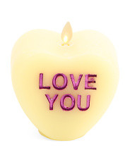 4x4.25 Debossed Chalky Love You Conversation Heart Led Candle | Valentine's Day | Marshalls | Marshalls