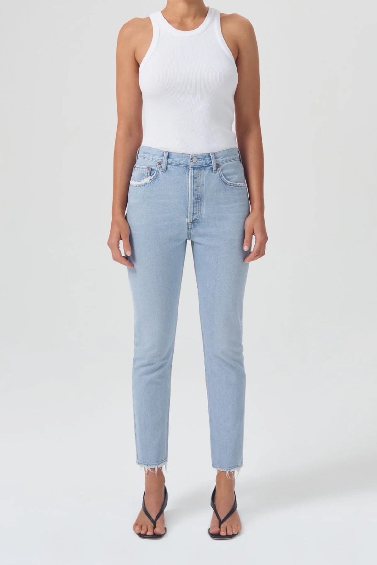 Riley High Rise Straight Crop in Reputation - 27 | Shop Olivia