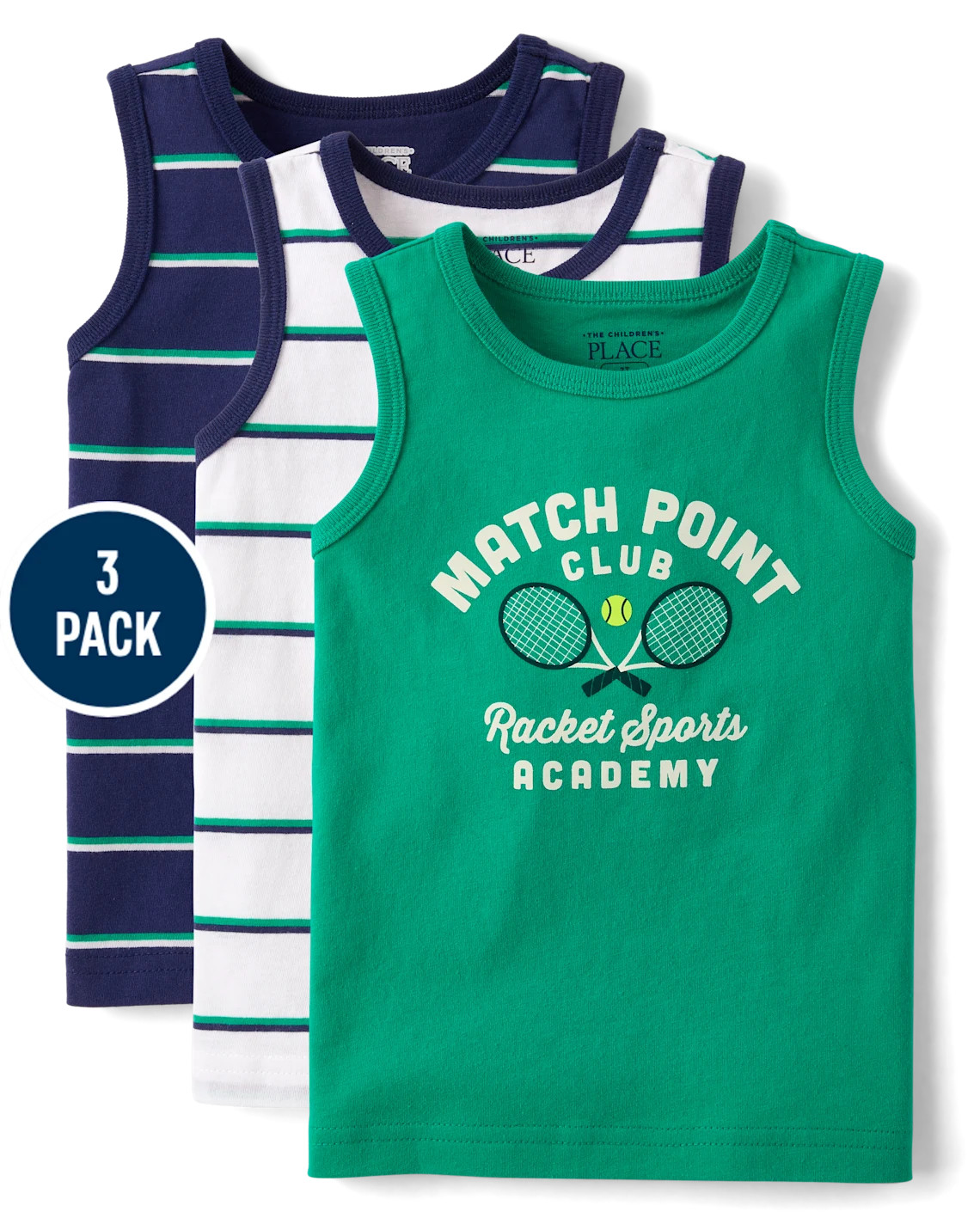 Baby And Toddler Boys Graphic Tank Top 3-Pack - white | The Children's Place