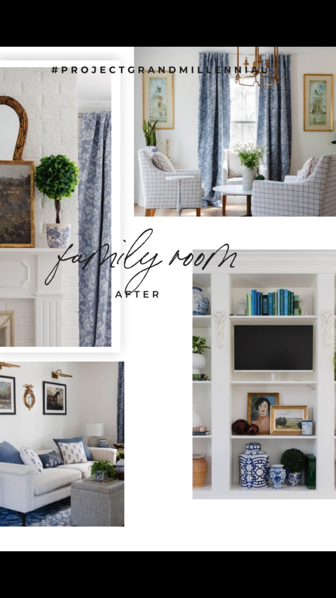 | Use code PEGGYH15 for 15% off all full price Scout & Nimble items | We brought Grandmillennial charm to this built-in with layers of blue + white, collected details, plants, and a touch of vintage warmth.

A styled bookshelf is like a mini reflection of your home—balanced, beautiful, and full of life and personality. Swipe to see how we transformed this space with thoughtful styling, mixing chinoiserie, artwork, greenery, and classic textures. 

See the entire Project Grandmillennial reveal on the blog!

#LTKHome