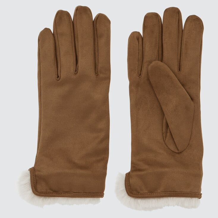 WOMEN HEATTECH FAUX SHEARLING CUFF GLOVES | UNIQLO (US)