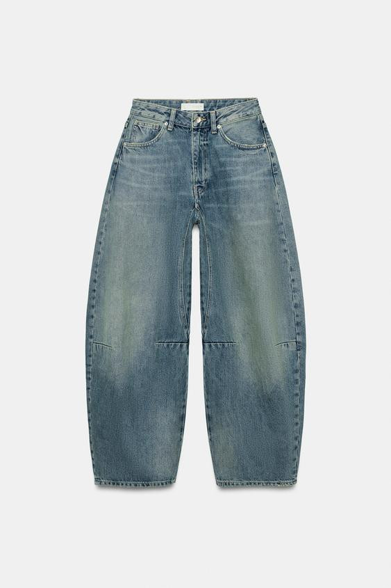 Zara - Trf Mid-Rise Balloon Jeans - Black - 27 (Ca 4) - Woman | Zara Canada