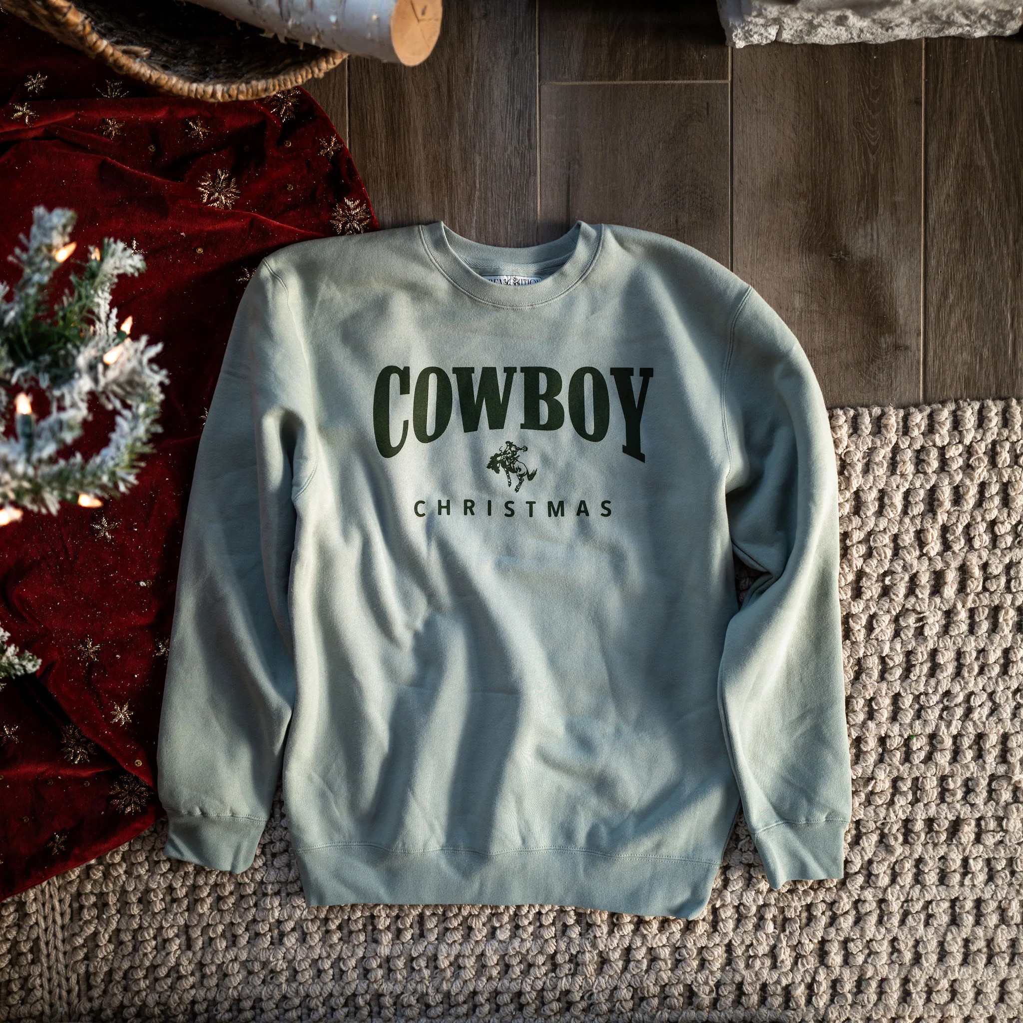 Sage Cowboy Christmas Crewneck | Premonition Goods