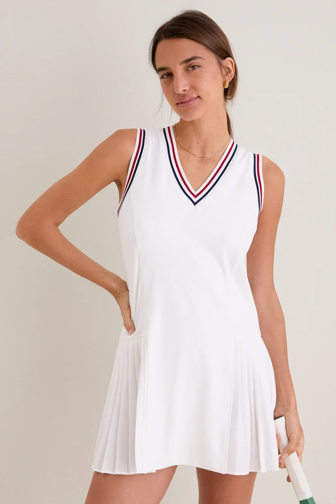 Americana Stripe Performance Jersey Kemper Tennis Dress | Tuckernuck (US)
