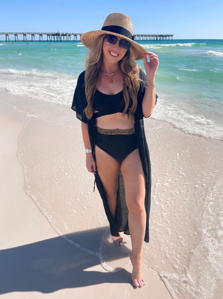 Amazon fashion amazon finds black high rise bikini tummy control bikini swimsuit size medium cover up beach look bachelorette swimsuit 

#LTKswim #LTKunder50
