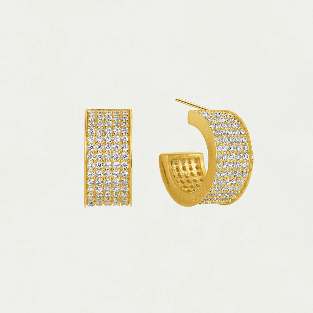 Petit Pavé Thick Huggie Hoops | Dean Davidson