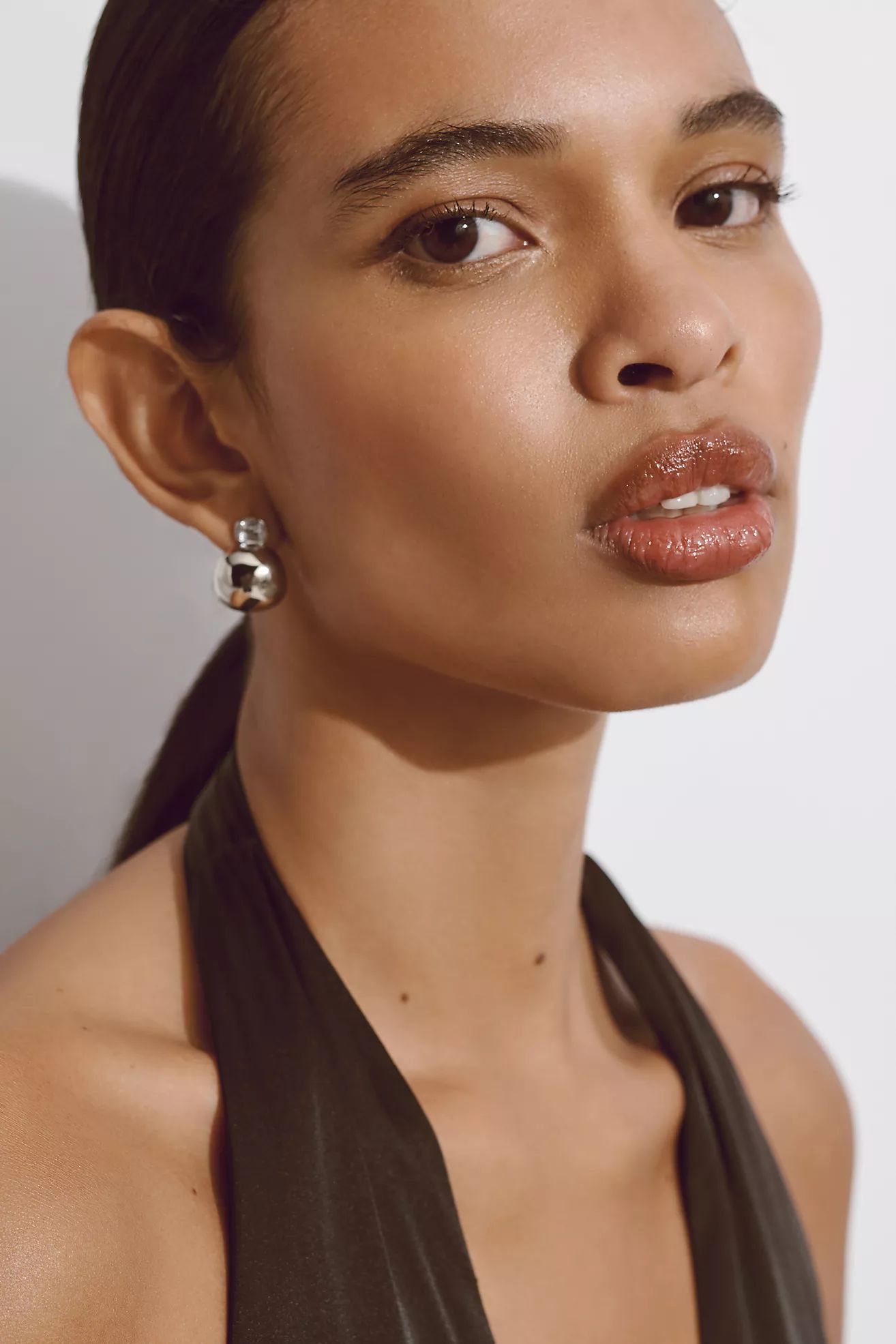 Gem-Topped Curved Drop Earrings | Anthropologie (US)