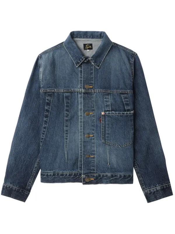 Needles Jeansjacke Mit Logo-Schild - Farfetch | Farfetch Global