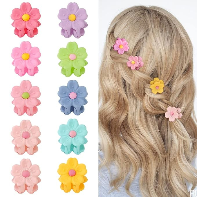 Ahoney 10Pcs Small Hair Claw Clips Cute 0.77" Mini Flower Daisy Hair Clips for Hair Decorations f... | Amazon (US)