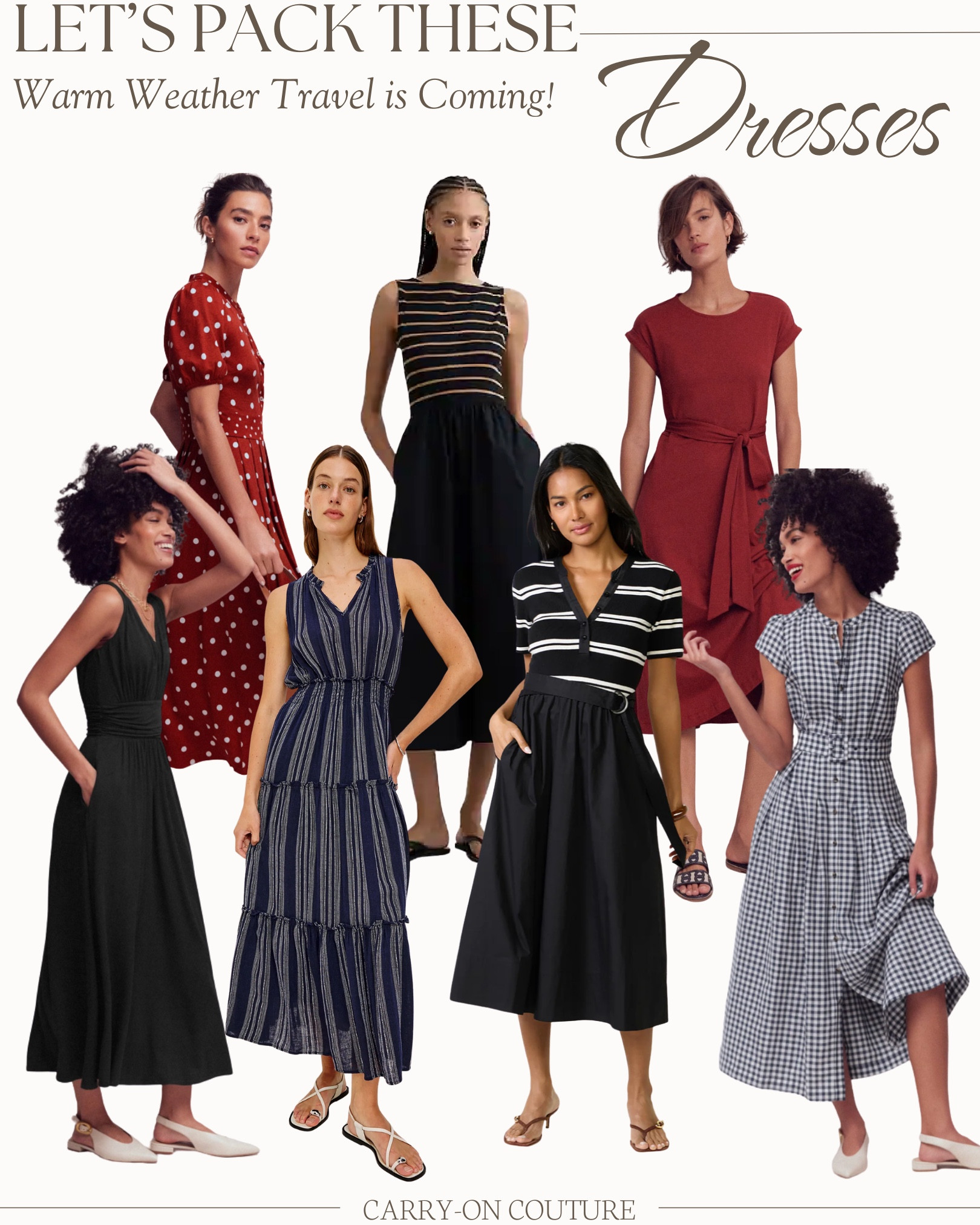 Let’s pack dresses.

If you have warm-weather travel coming up, it’s worth looking early.

The best summer dresses — the flattering silhouettes, breathable fabrics, and colors that feel right — tend to sell through quickly. By the time temperatures rise, sizing and length options are often limited.

I prefer to choose with time on my side. It gives me space to try things on, see how they layer, and decide what actually works for the trip.

A good travel dress should:
• Handle heat comfortably
• Work for walking and dinners
• Pack easily
• Be wearable more than once

If you have a spring or summer trip planned, now is a practical time to start looking.
