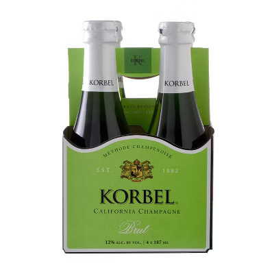 Korbel Brut California Champagne - 4pk/187ml Bottles | Target