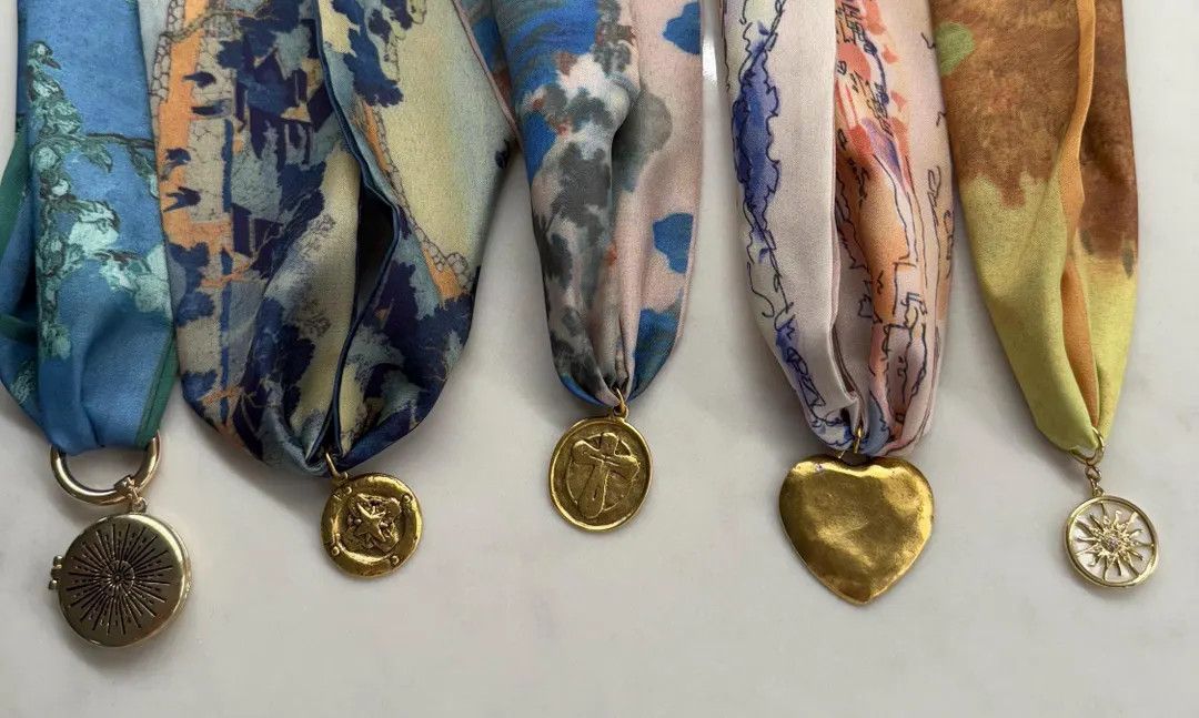 Scarf Necklaces With Charm “spring Collection” - Etsy | Etsy (US)