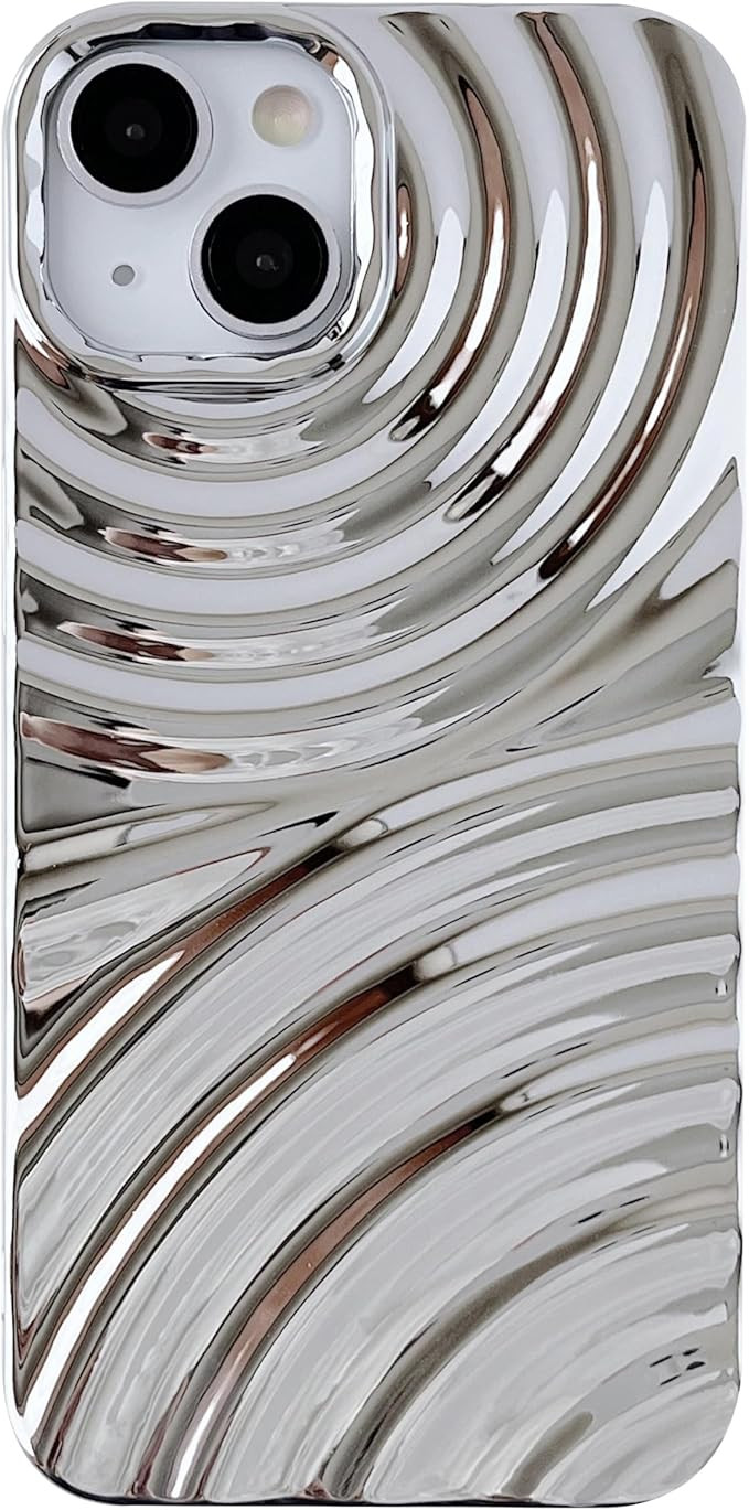 Caseative for iPhone 13 Pro Case,Water Ripple Wave Meteorite Bubble Pattern Chrome Plating Soft C... | Amazon (US)