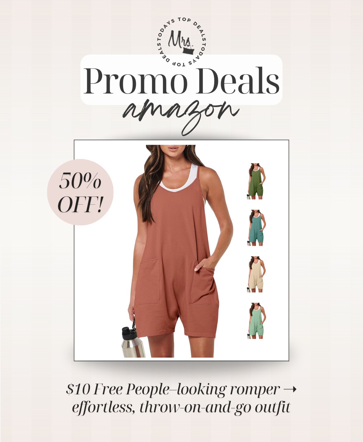 $10 Free People–looking romper ➝ effortless, throw on and go outfit 

 #LTKootd #LTKSeasonal #LTKSaleAlert