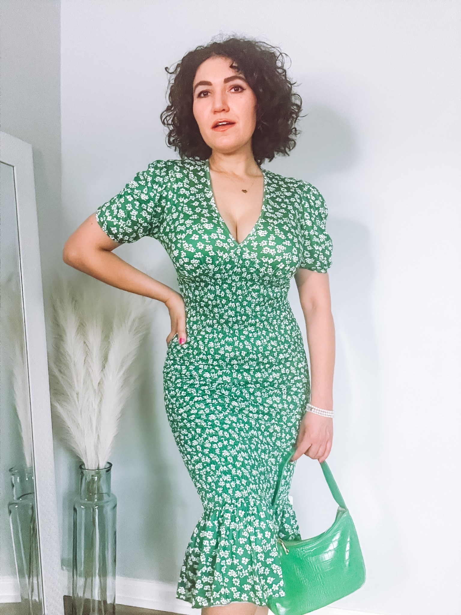 Spring outfit, floral dress, green dress 

#LTKStyleTip